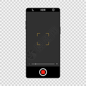 实事求是智能手机的相屏幕界面移动视频和照片应用程序设计黑电话的相机查看器摄影快照显示焦点和放大界面矢量模拟现实智能手机的相屏幕界图片