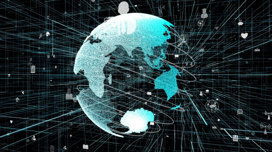 全球在线互联网络和上的东西IOT概念以3D提供网络空间的计算机图形通信和息技术发展促进数字生活方式图片