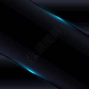 具有蓝色照明装饰背景的黑色梯度金属模版现代技术抽象图片