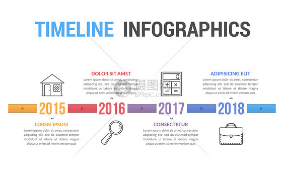 时间线信息图模板 图片