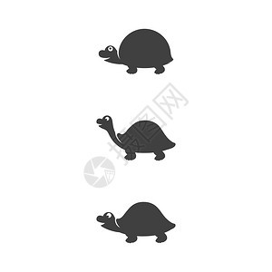 海龟动物漫画图标矢量插图片