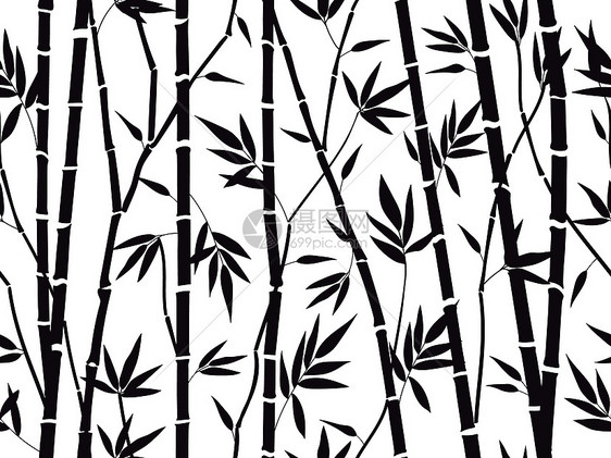 竹子森林纹理环影植物有叶背景作为竹的作为尾部模式矢量背景图解树枝布料木叶背景亚竹子尾叶模式矢量背景图解图片