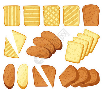 烤面包早餐饼孤立的病媒插图三明治的全谷物面包孤立的病媒插图图片
