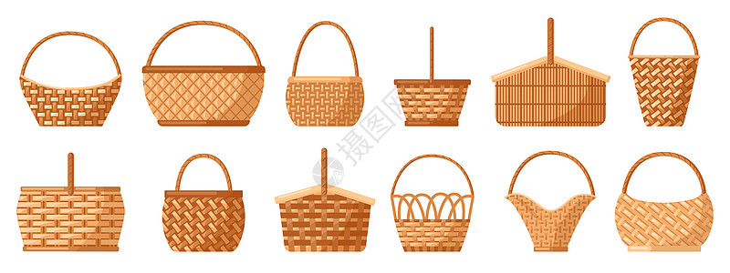 香酥鸡柳韦克篮子鸡柳空的草箱装饰用把手的螺丝篮子装饰用手的螺丝篮子装饰用脚的螺丝装饰用手的螺丝篮子插画