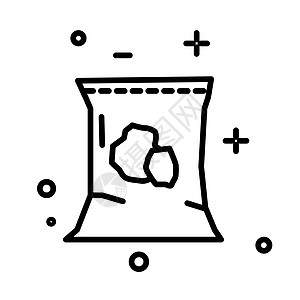 袋状隔离线图标地面包水泥袋矢量肥料园艺和种植农产品等物土壤插画