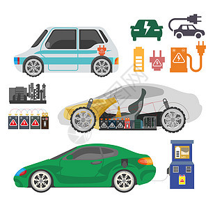 绿色车辆细节充电器和池未来运输现代汽车技术生态学电动车和充器站动车内部装置电动车内部装置图片