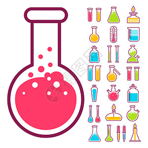 实验室设备烧杯烧瓶图集背景图片