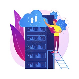 主机处理器紧急内存储库域集紧急备份上传文件技术室设备可访问的数据中心矢量孤立概念比喻插图主机处理器矢量概念比喻图片