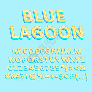 蓝环礁3d矢量字母组Retro粗体字流行艺术平板字母组旧学校风格的字母数符号包90年代8创意型号设计模板蓝环礁3d矢量字母组图片