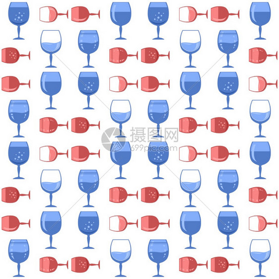 酒杯无缝模式玻璃概念液饮料酒图标图片