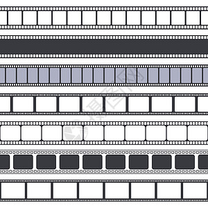 电影和摄带条纹无缝边界老式录像或照片空带电影框矢量插图电影空白或架收藏图片