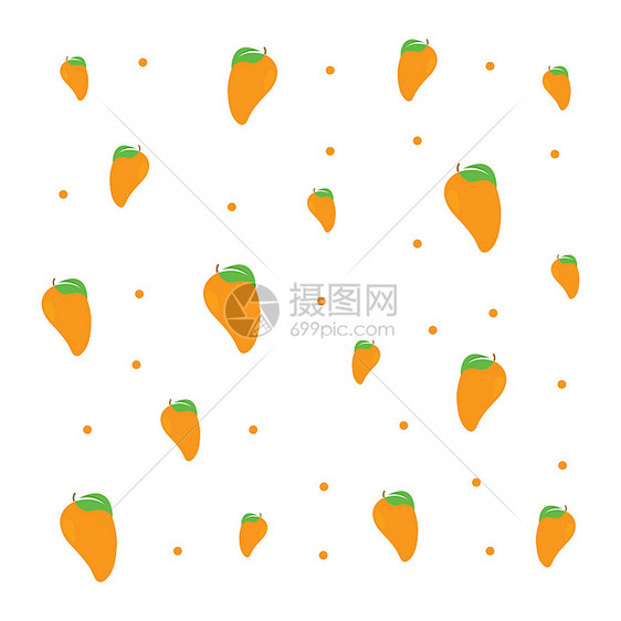 新鲜芒果背景简单插图设计图片
