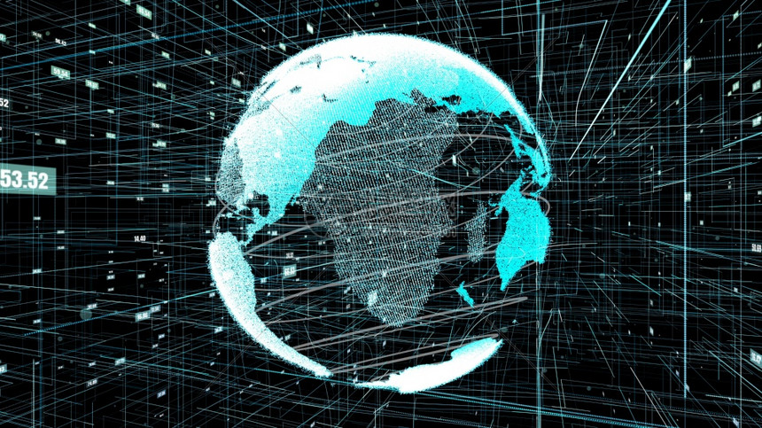 全球在线互联网络和上的东西IOT概念以3D提供网络空间的计算机图形通信和息技术发展促进数字生活方式图片