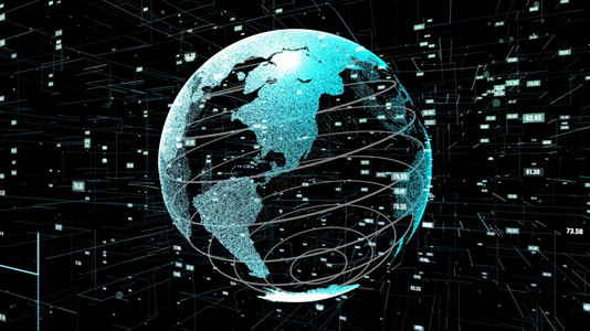 全球数据科技和计算机编程摘要信息时代未来的数字地球网络连接3Denderingcg图片