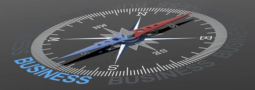 蓝红针和的罗盘商业名词3D图片