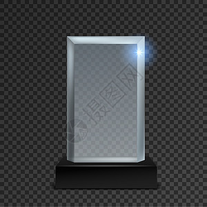 Acrylic奖杯在黑板上的玻璃透明现实奖白方获者创意体育和科学竞赛杯空胜利符号模板矢量3d单物体丙烯奖杯黑板上玻璃透明现实奖白图片