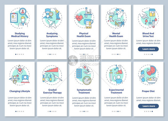 CFS治疗系统通过5步图形指示UI病媒模板配有RGB彩色插图CFS治疗系统设置概念的移动应用程序页面屏幕上设置概念的慢疲劳综合症图片