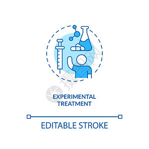 实验治疗概念图标CFS解药设想细线插图实施临床试验非医疗创新法矢量孤立大纲RGB彩色绘图可编辑中风图片