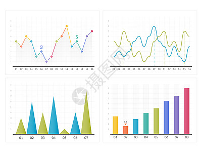 条形图商业信息矢量eps10插图条形和线图片