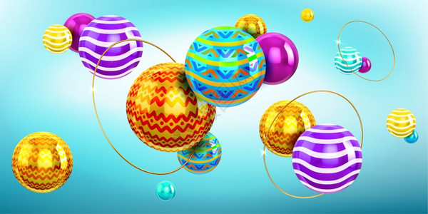 3D球和金环背景摘要3D球和金环背景摘要图片