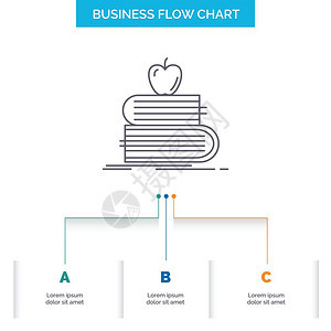 返回学校生书籍苹果商业流程图设计三步图片