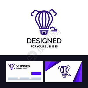 创意商卡和Logo模板气球空热矢量插图图片