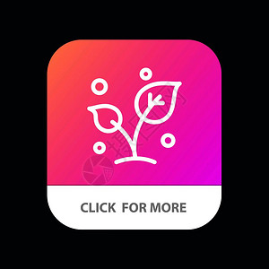 叶自然春天斯普鲁特树移动App按钮Android和IOS线版本图片