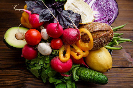有机素食品杂货天然产品健康的生活方式概念图片