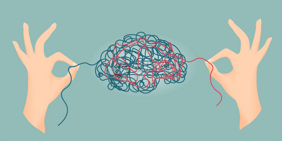 心理问题比喻精神健康心理学家或治疗师精神创伤心理医生的手脑部受创精神失常的治疗和心理图片