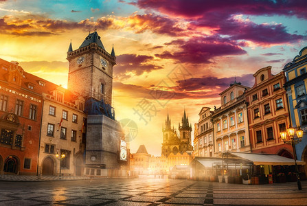 布拉格老城广场清晨亮光布拉格老城图片