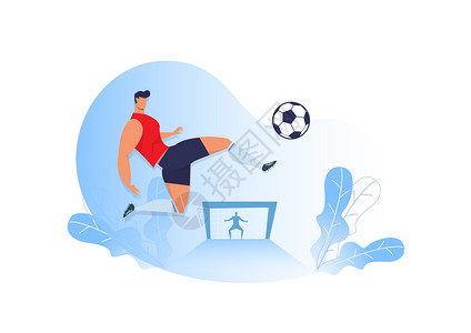 青少年足球足球运动员插画