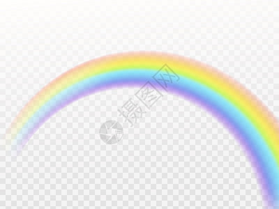彩虹拱门在透明背景自然气象效应多色在天空中反射曲线条纹光设计要素矢量图解中分离的视角现实符号在透明背景自然气象效应多色反射曲图片