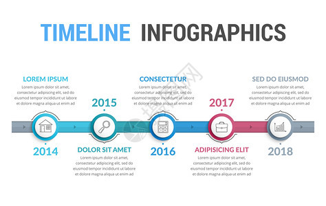 时间线信息图模板工作流程或图矢量eps10插图图片