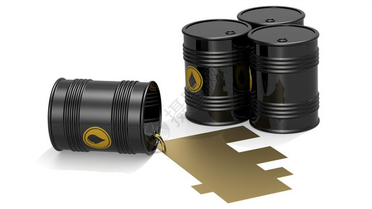 3D含金法郎标志的黑原油桶图片