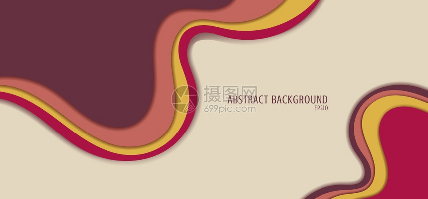 背景摘要粉色和黄流体形状重叠层平面设计有文字空间矢量插图图片