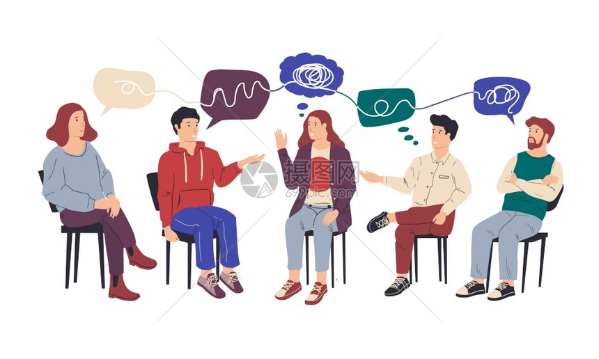 集体心理治疗的卡通人物