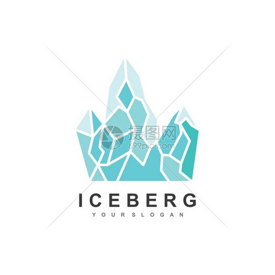 Iceberg插图标志矢量设计图片