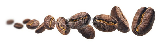 咖啡豆白色背景图片