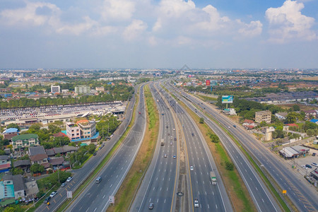泰国曼谷高速公路的空中景象图片素材