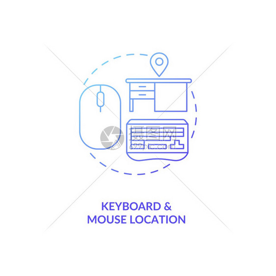 键盘和鼠标定位概念图Office人类工程学小点概念细线插图舒适的打字尽量减少肌肉紧张和疲劳矢量孤立的大纲RGB颜色绘图键盘和鼠标图片