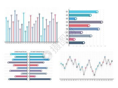 条形图和线模板商业信息图矢量eps10插图条形和线图片