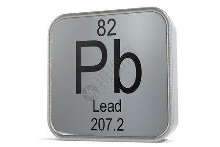 黑色放块金属块3d介面上的铅元素符号背景