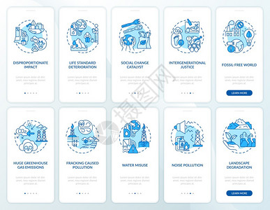 气候正义通过10步图形指令全球升温UI矢量模板配有RGB颜色插图社会变化催剂装在带有概念的移动应用程序页面屏幕上图片