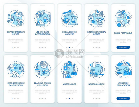 气候正义通过10步图形指令全球升温UI矢量模板配有RGB颜色插图社会变化催剂装在带有概念的移动应用程序页面屏幕上图片