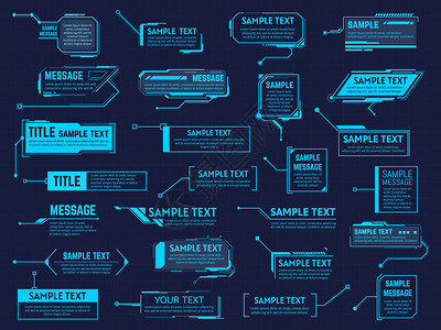 未来图例标题信息框数字栏标签现代描述横幅图例标题矢量说明集Hud收藏暗蓝色的图例模板信息框现代描述横幅图例标题矢量说明集图片