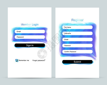登录页面的矢量插图签名表登录注册创建账户移动应用程序注册表图片