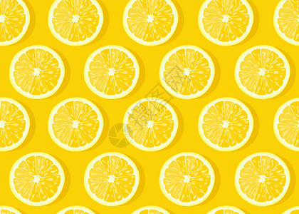 水果柠檬切片在黄色背景上图片