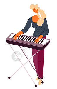 玩钢琴的女子图片