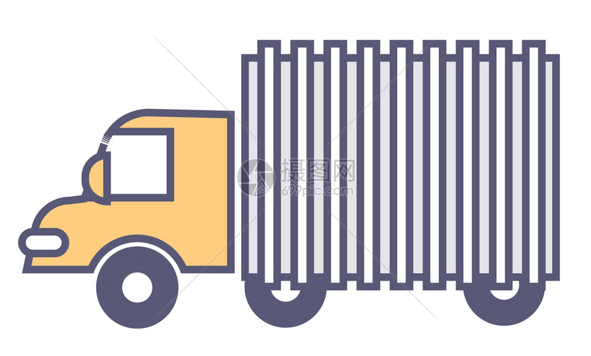 向客户运送货物或订单向客户运送货物装有包裹的卡车图片
