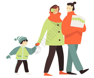 男女爱幼童父母和子女在户外交谈娱乐平板式的病媒父母与子女在冬季散步父母与子女在冬季散步图片